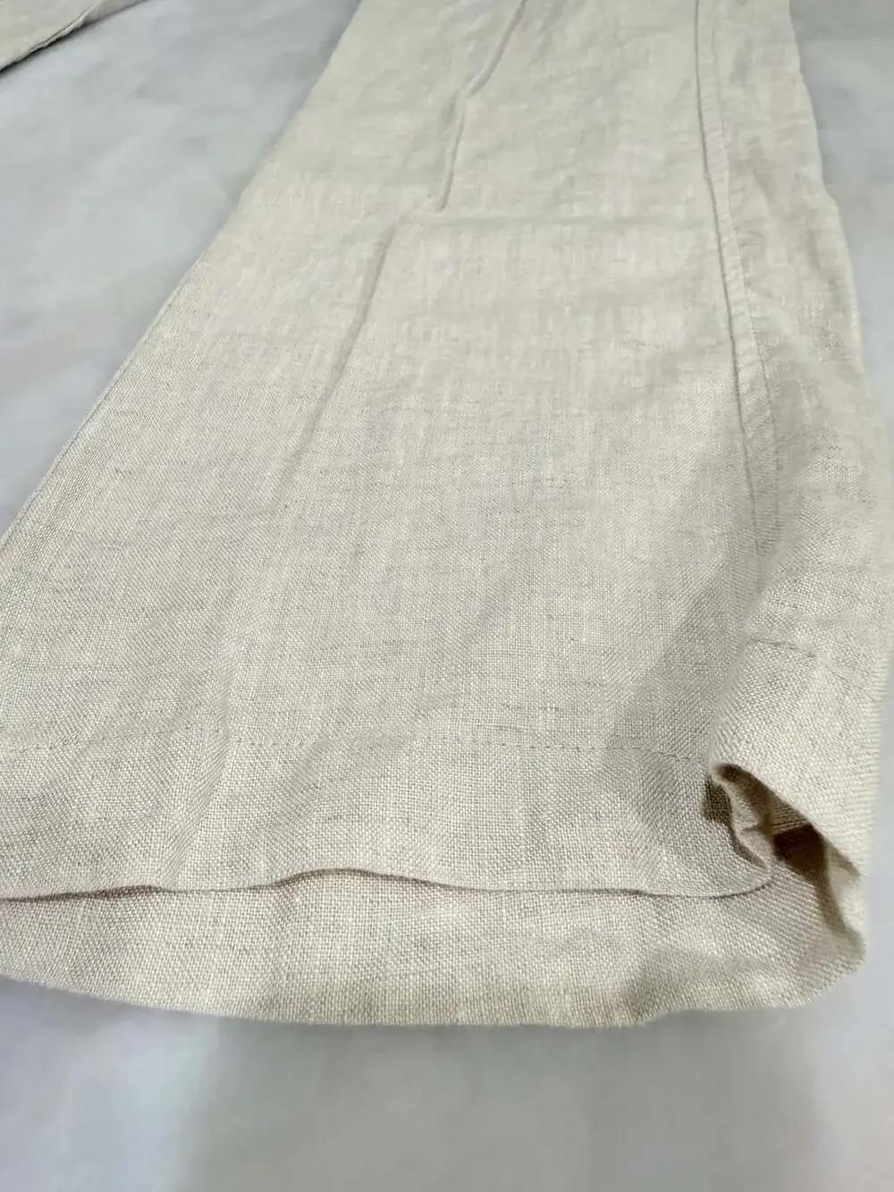 Tasso Elba Men's 100% Linen Drawstring Casual Pants Beige Size S